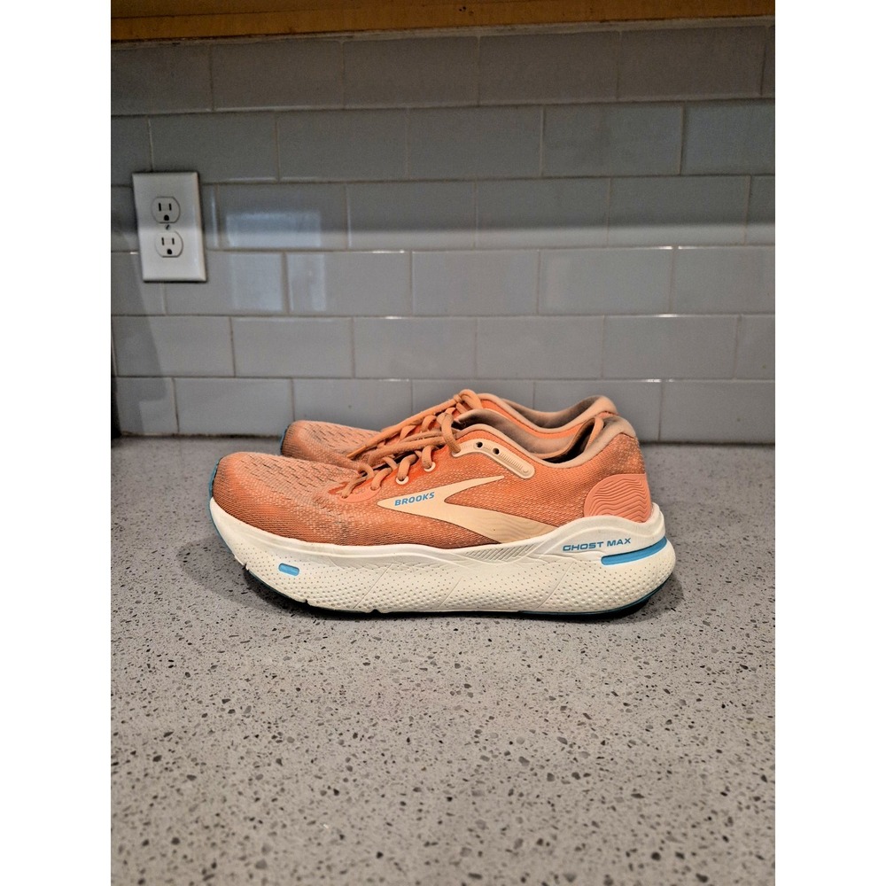 Brooks Ghost Max Womens Size 10 B Orange White Running Shoes Sneakers - Picture 4 of 10